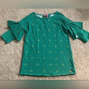 Matilda Jane teen girl 435 line green shirt size 8
